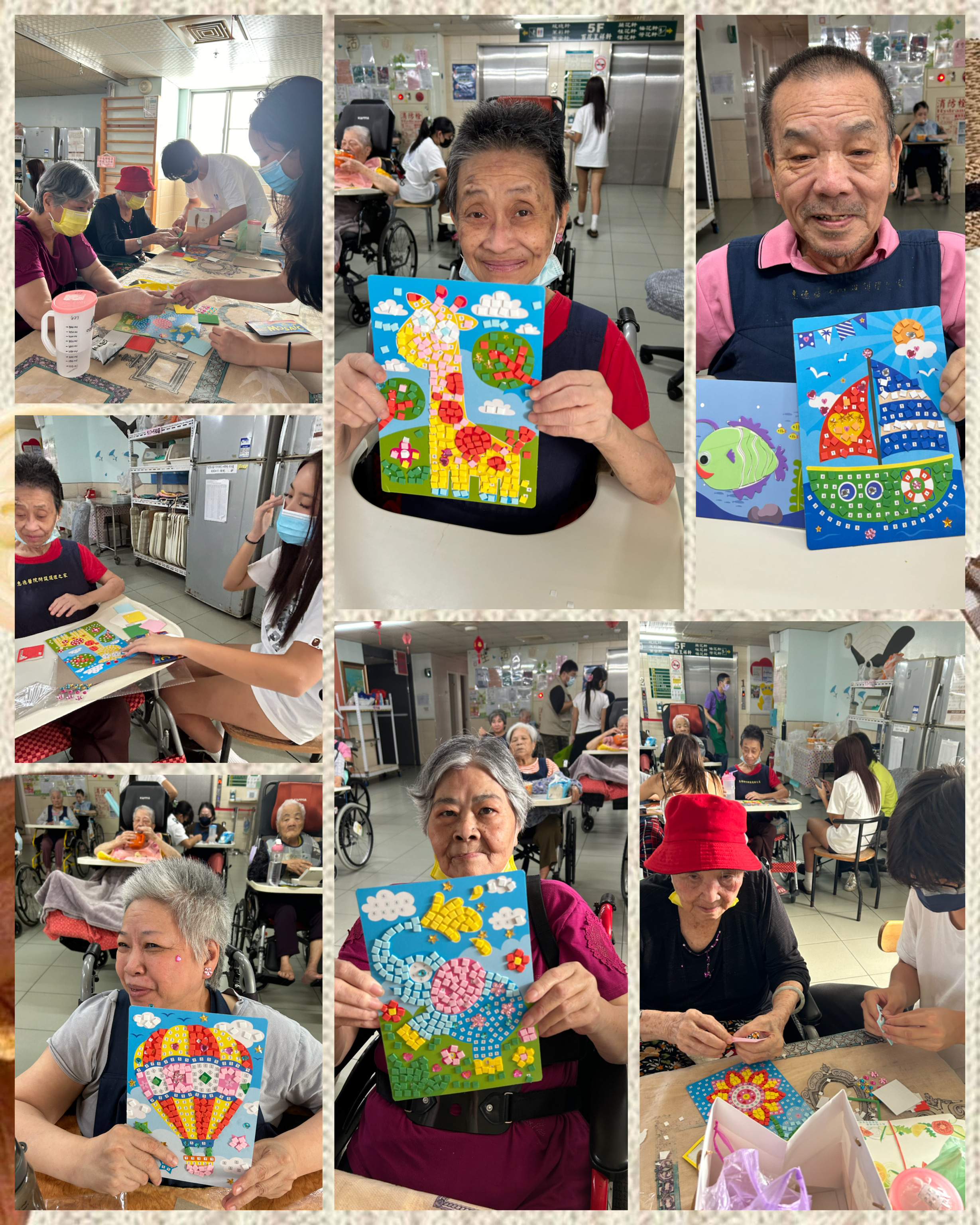 114年08月與小孫子的貼磚畫DIY